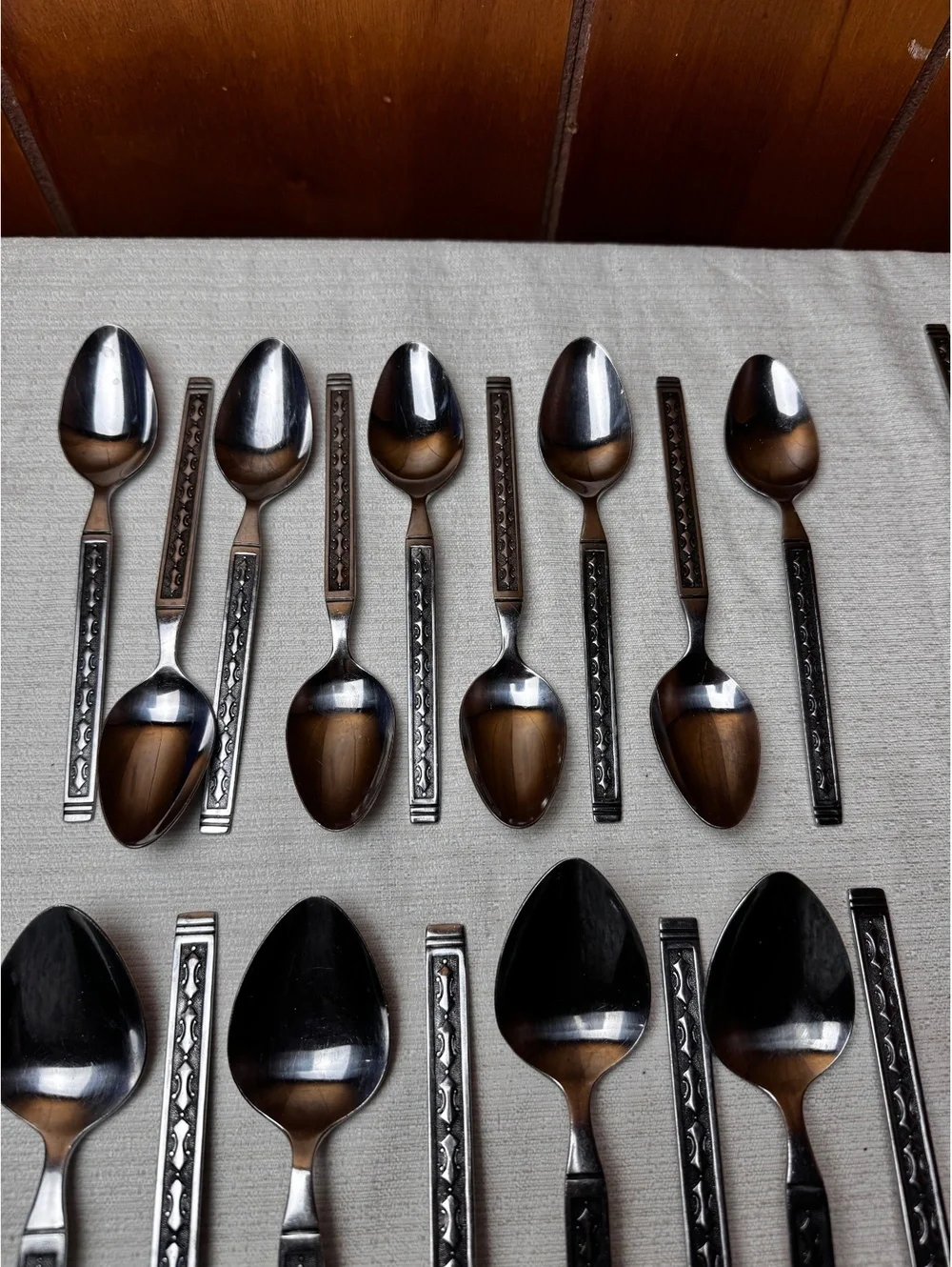 Vintage Douglass Korea Stainless Flatware Set 40 Piece Service for 8 Geometric
